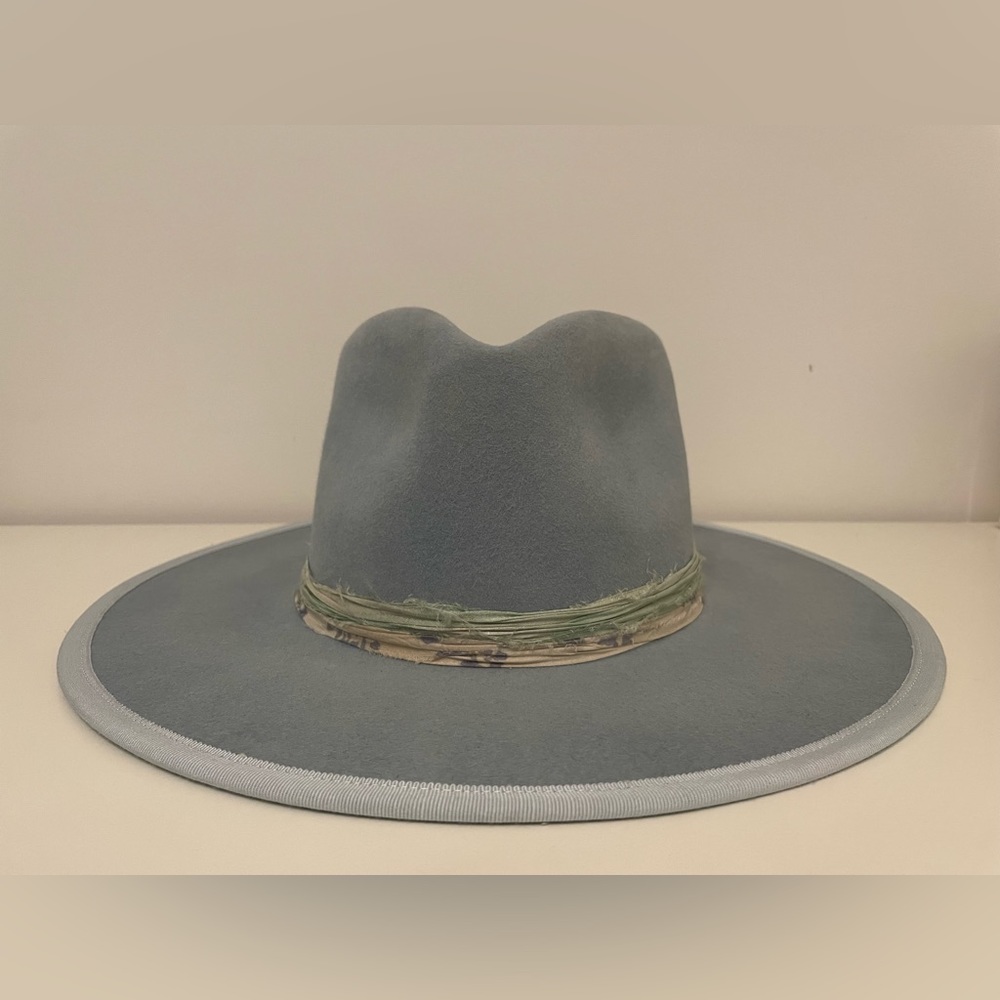 Teressa Foglia New Coastal Sea Felt Hat blue flat 100x Nick Fouquet 58 7 1/4 - Picture 7 of 12